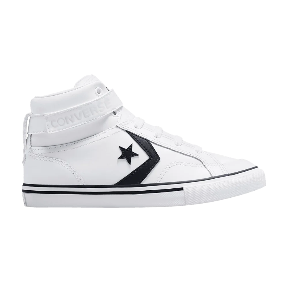 Кроссовки Converse Pro Blaze Strap Leather High GS 'White Black'