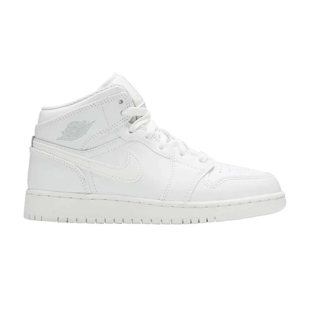 Krossovki-Air-Jordan-1-Mid-GS-White-Pure-Platinum