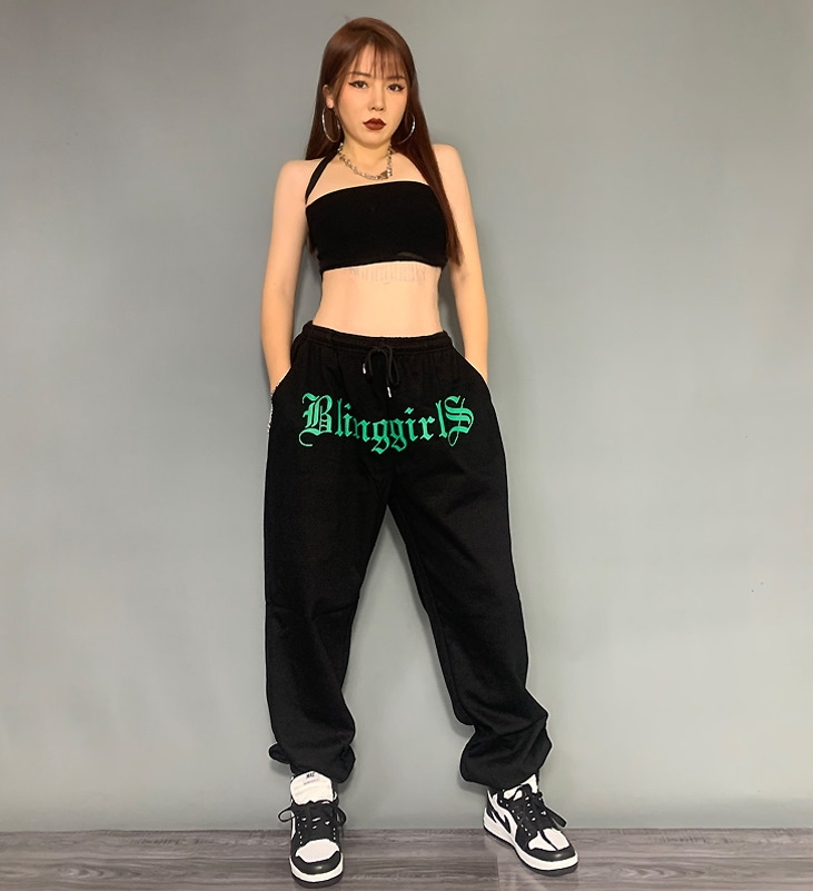 Спортивные брюки 2020 Blinggirls Hip-hop Style Sweatpants Grey/Black
