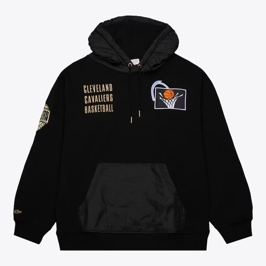 Худи Mitchell & Ness Black Cleveland Cavaliers Team OG 2.0 Vintage Logo Fleece Pullover Hoodie