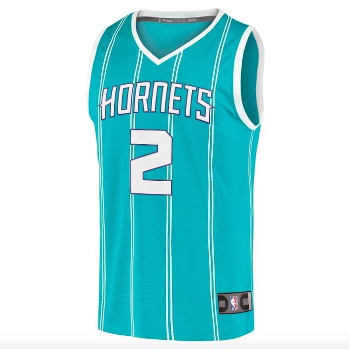 Баскетбольная джерси 2020-21 Charlotte Hornets #2 LaMelo Ball Fast Break Icon Teal Jersey