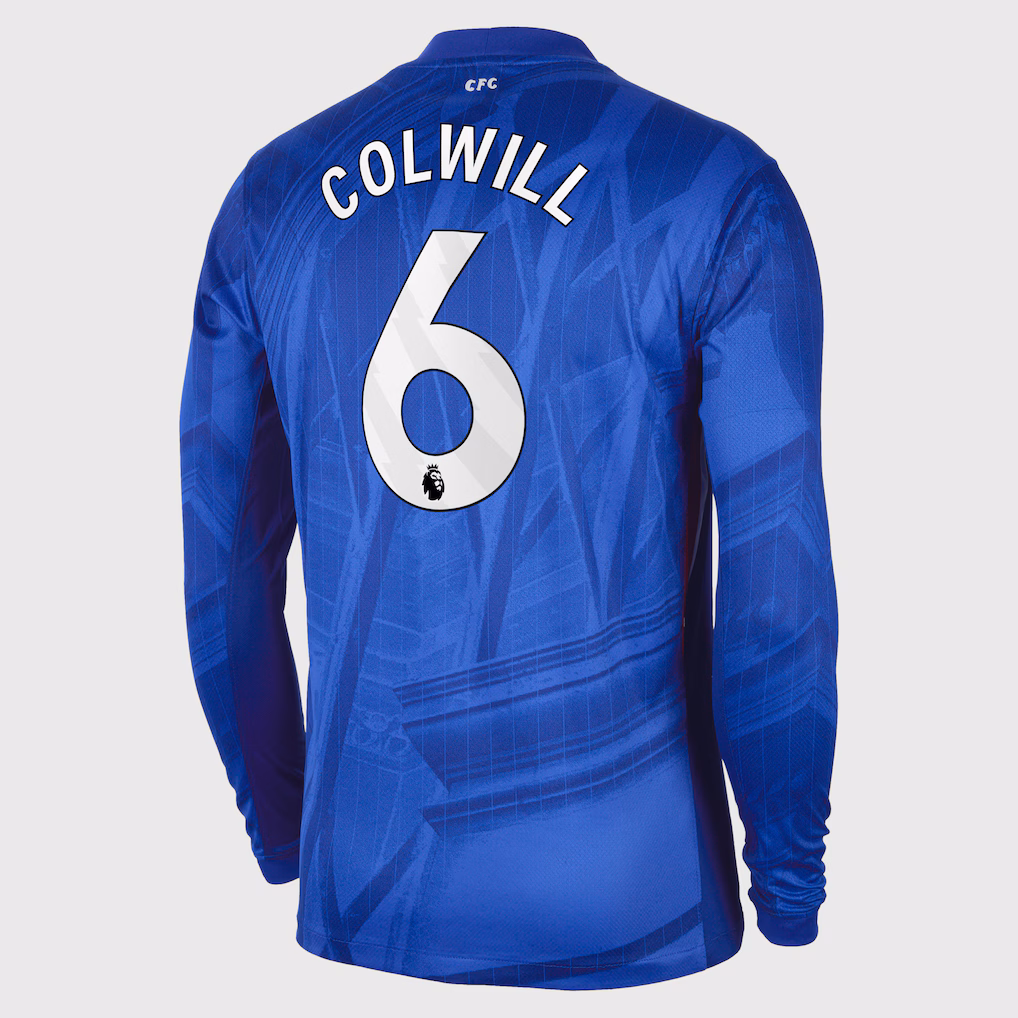 Футбольный лонгслив Chelsea Nike Home Stadium Long Sleeve Shirt 2025-26 with Colwill 6
