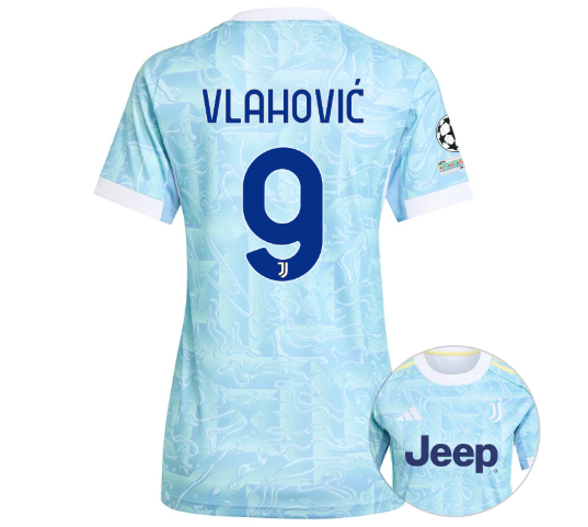 Женское футбольное джерси JUVENTUS away jersey 25/26 VLAHOVIĆ 9