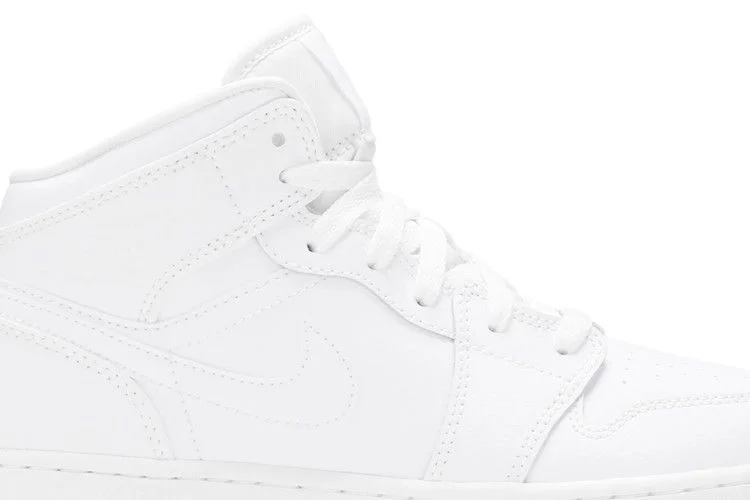 Кроссовки Air Jordan 1 Mid GS 'Triple White' 2020