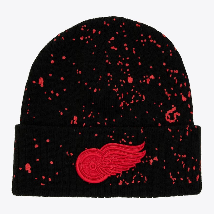 Шапка Mitchell & Ness Black Detroit Red Wings Nep Vintage Cuffed Knit Hat