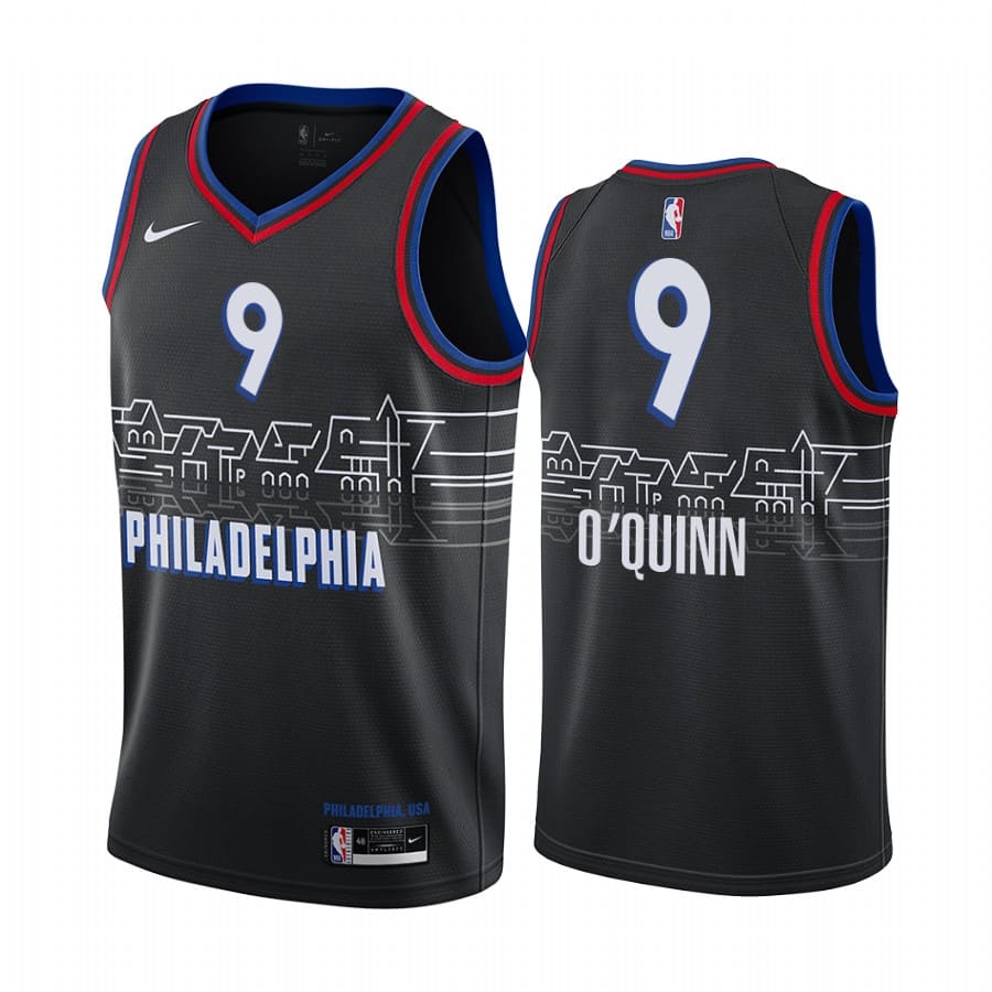 Баскетбольная джерси 2020-21 Philadelphia 76ers #9 Kyle O’Quinn City Edition Black Swingman Jersey