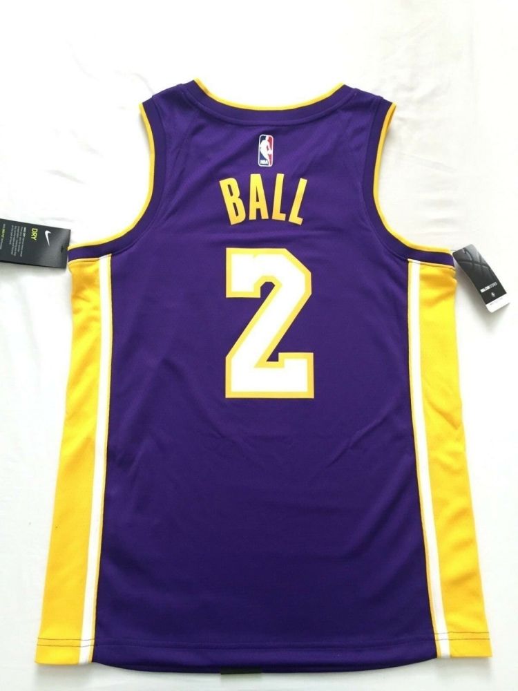 Баскетбольная джерси 2017-18 Lonzo Ball Los Angeles Lakers #2 Statement Purple