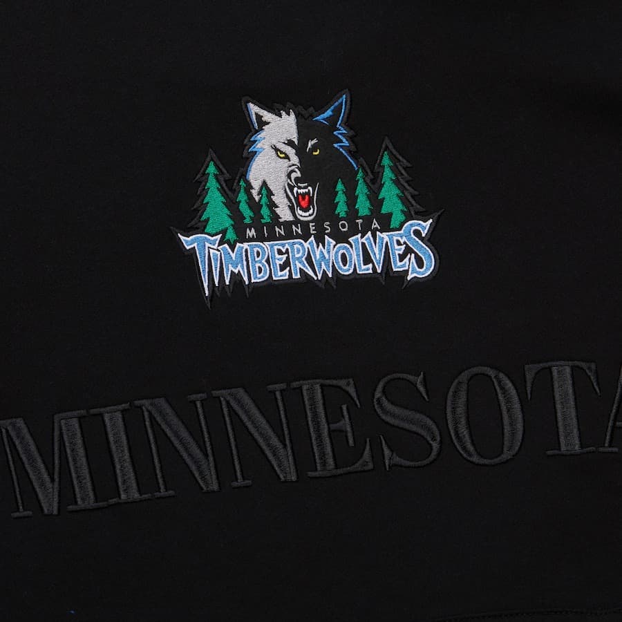 Худи Mitchell & Ness Black Minnesota Timberwolves Team OG 3.0 Vintage Fleece Pullover Hoodie