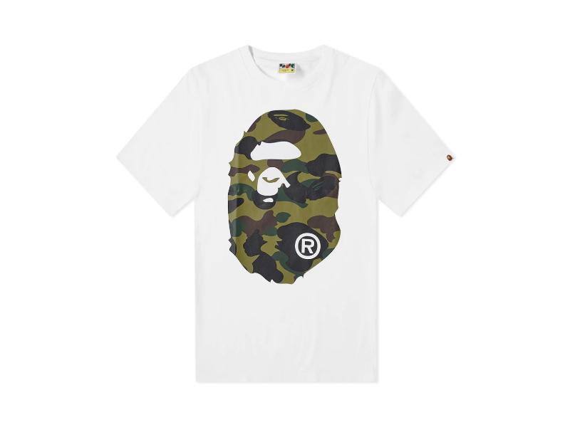 Футболка BAPE A Bathing Ape 1st Camo Big Ape Head RLX Tee White/Green