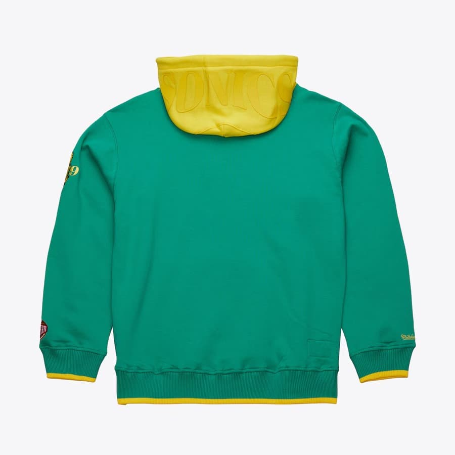 Худи Mitchell & Ness Green Seattle SuperSonics Team OG 3.0 Vintage Fleece Pullover Hoodie