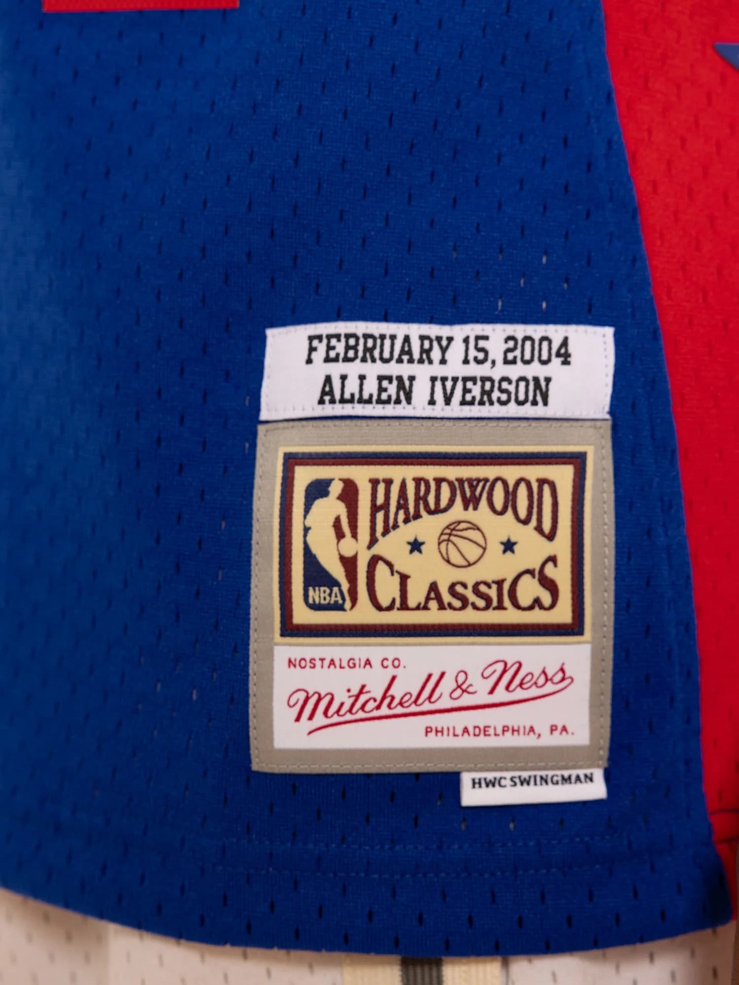Баскетбольная джерси 2004 All Star Game Allen Iverson #3 Hardwood Classics Throwback NBA Swingman Blue Jersey