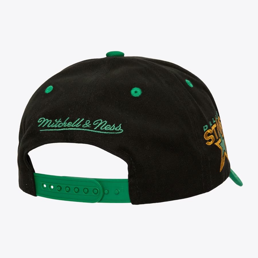 Mitchell-Ness-Black-Dallas-Stars-Block-Sweep-Pro-Vintage-Adjustable-Hat-1