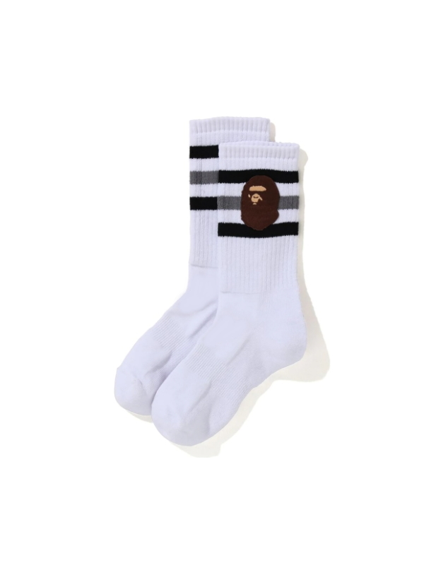 Спортивные носки BAPE A Bathing Ape Men Ape Head Socks White
