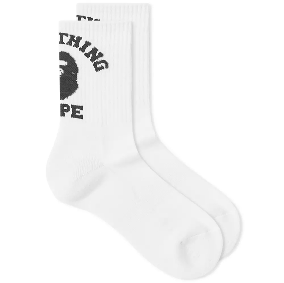 Спортивные носки BAPE College Socks White/Black