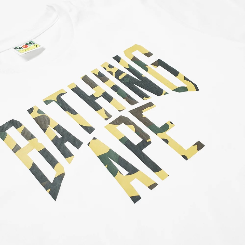 Футболка BAPE 1st Camo NYC Logo Tee White/Yellow