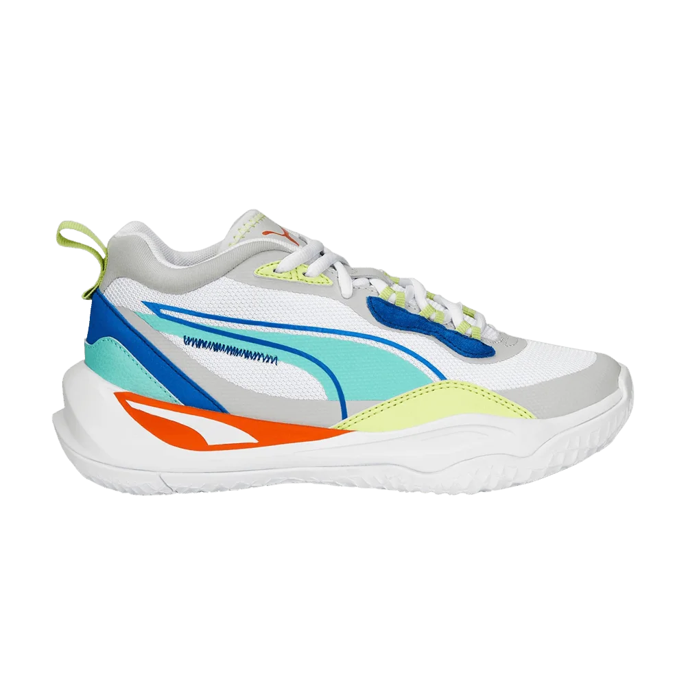 Кроссовки Puma Playmaker Jr 'White Mint Victoria Blue'