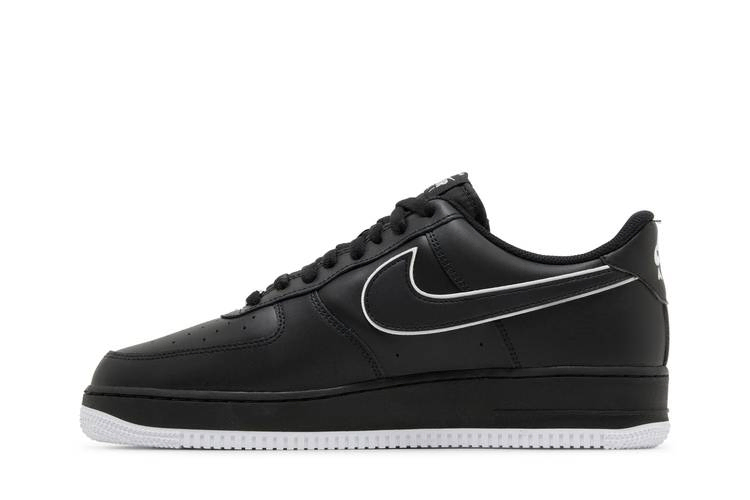 Кроссовки Nike Air Force 1 '07 'Black White Outlined Swoosh'