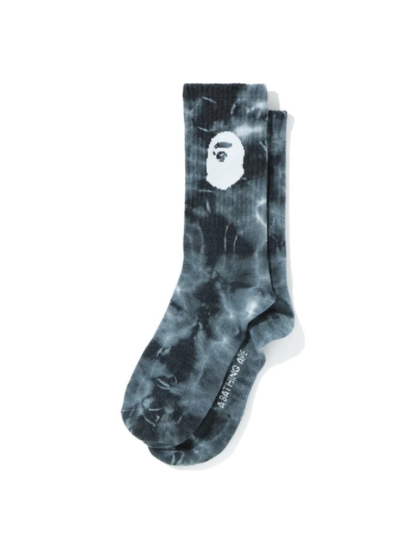 Спортивные носки BAPE A Bathing Ape Men Ape Head Tie Dye Socks Black