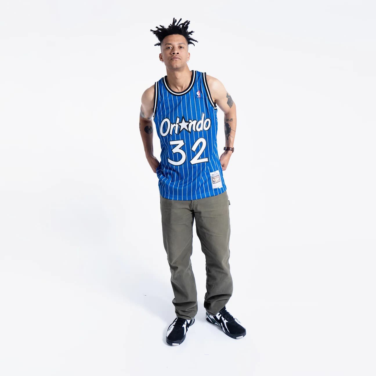 Баскетбольная джерси 1994-95 Orlando Magic Shaquille O’Neal #32 Swingman Hardwood Classics Blue Pinstripes Jersey