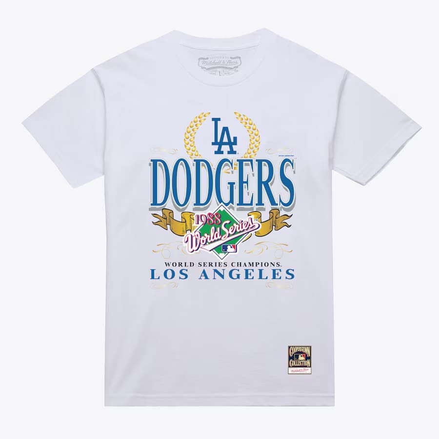 Футболка Mitchell & Ness White Los Angeles Dodgers Pennant Chase T-Shirt
