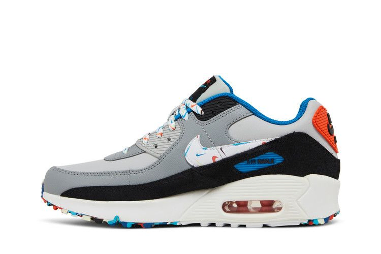 Кроссовки Nike Air Max 90 Leather GS 'Grey Fog Multi Swoosh'