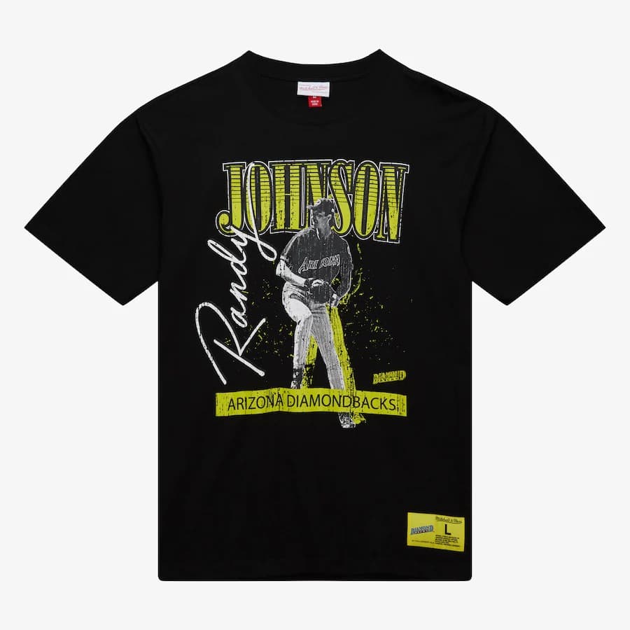 Футболка Mitchell & Ness Randy Johnson Black Arizona Diamondbacks Neon Pop Player T-Shirt