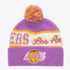 Mitchell-Ness-Purple-Los-Angeles-Lakers-Hardwood-Classics-Block-Sweep-Cuffed-Knit-Hat-with-300x300