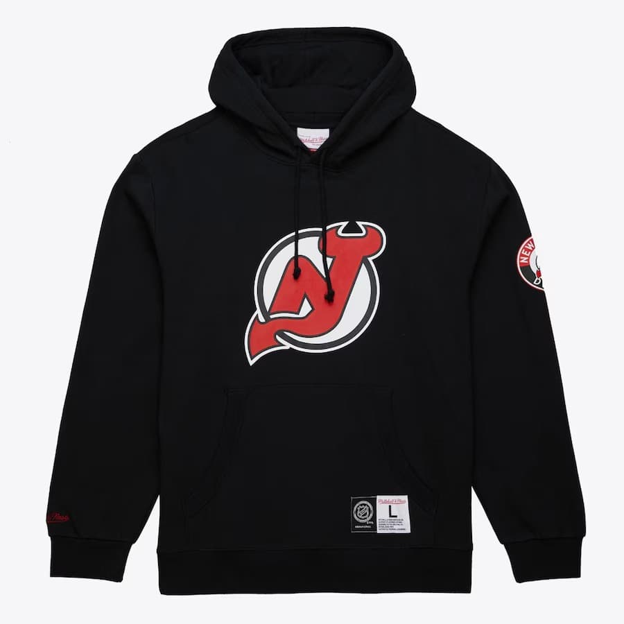 Худи Mitchell & Ness Black New Jersey Devils Game Time Fleece Pullover Hoodie