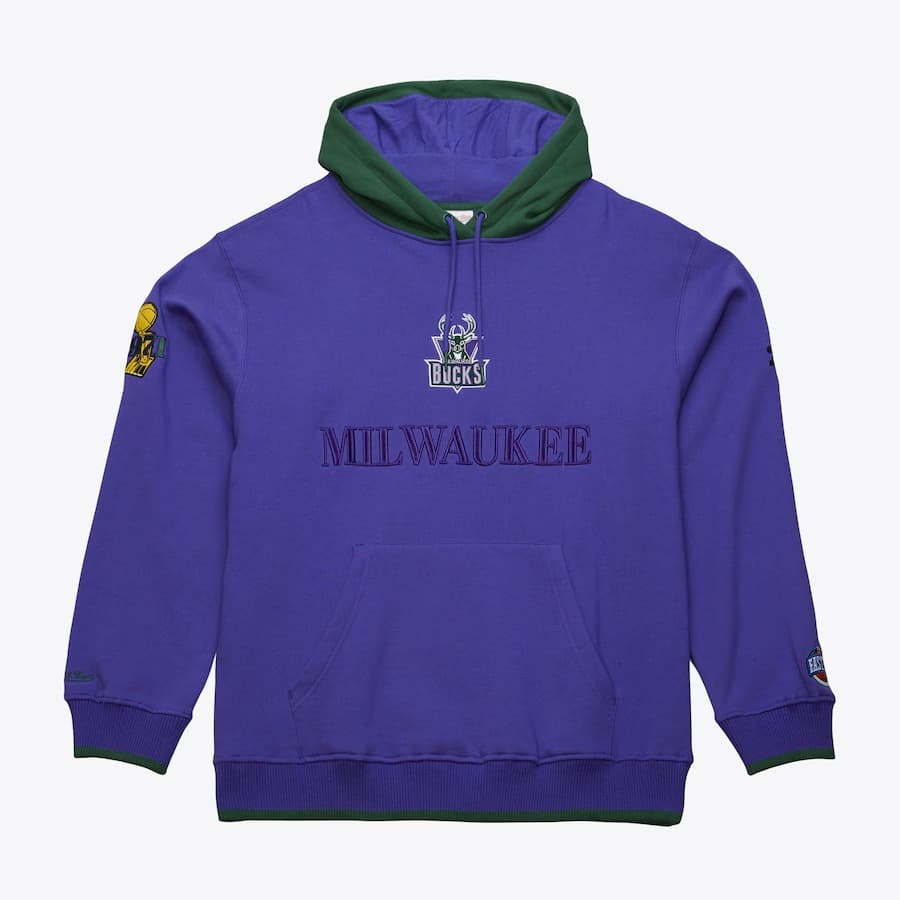 Худи Mitchell & Ness Purple Milwaukee Bucks Team OG 3.0 Vintage Fleece Pullover Hoodie