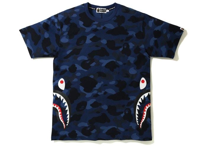 Футболка BAPE Color Camo Side Shark Tee Navy