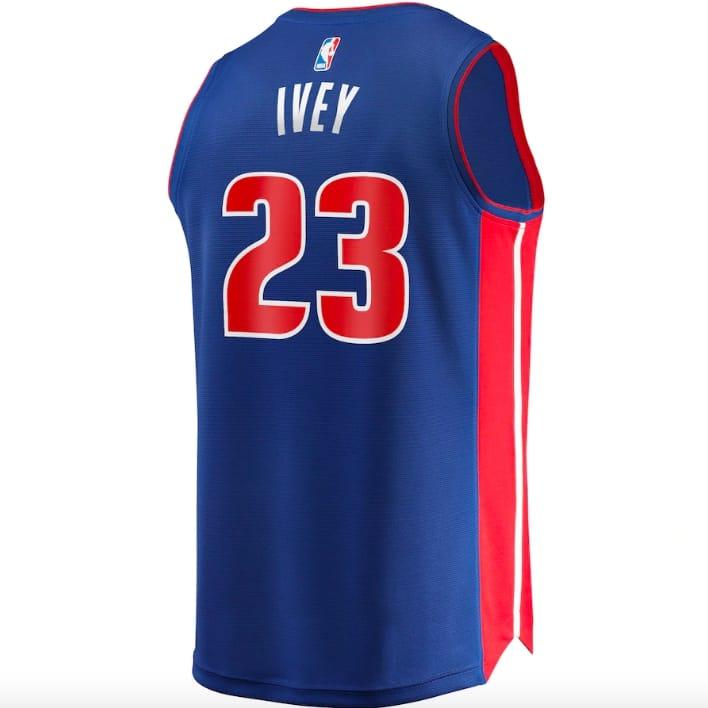 Баскетбольная джерси 2022 NBA Draft First Round Pick Detroit Pistons #23 Jaden Ivey Fast Break Icon Blue Jersey