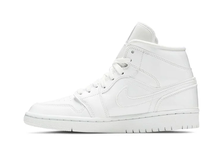 Кроссовки Wmns Air Jordan 1 Mid Patent 'Triple White'