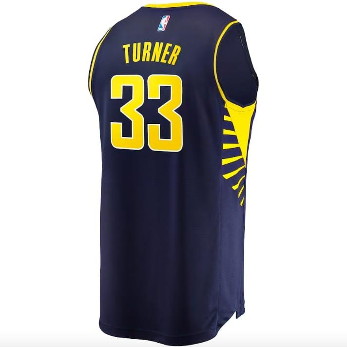 Баскетбольная джерси Indiana Pacers  #33 Myles Turner Fast Break Icon Navy Jersey