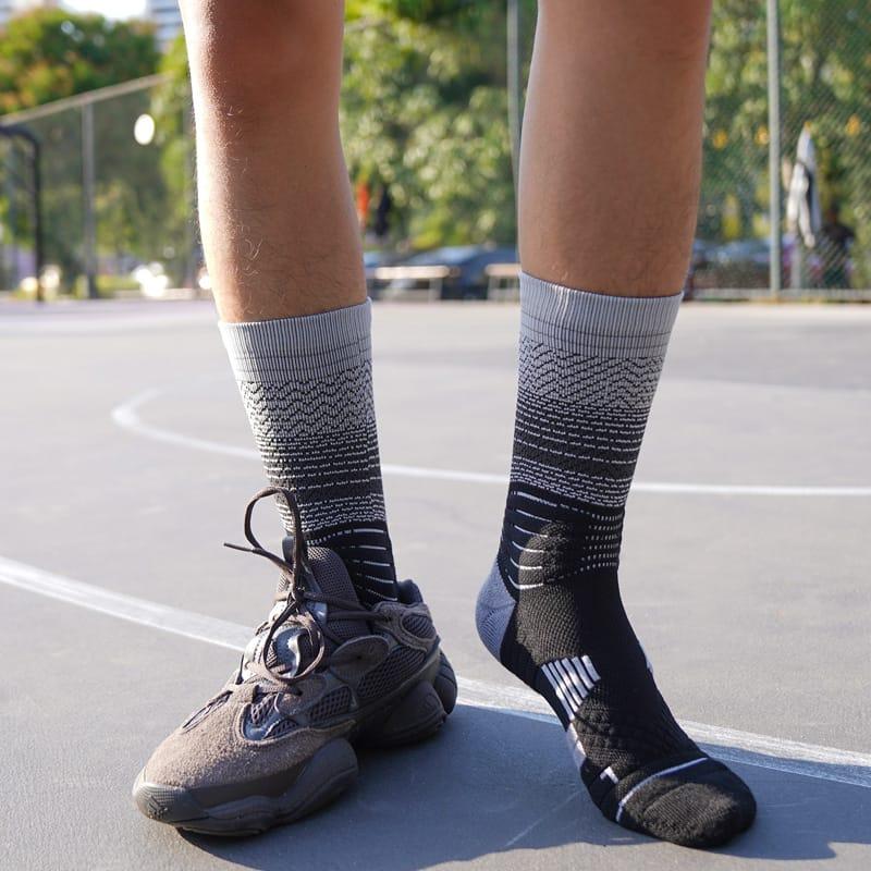 Спортивные носки Ehot Gradient Lines Black-Grey Crew Socks