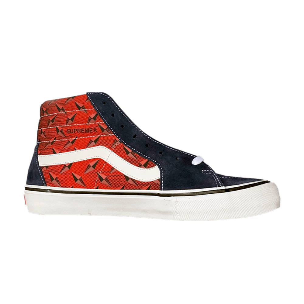 Кроссовки Vans Supreme x Sk8-Hi Pro 'Diamond Plate Navy Red'