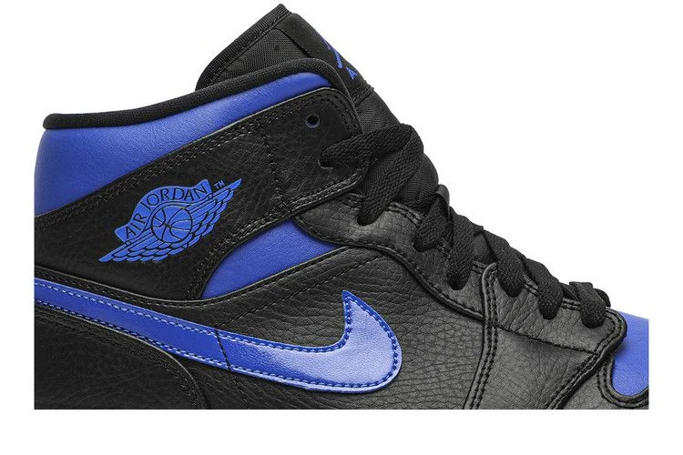 Кроссовки Air Jordan 1 Mid 'Black Hyper Royal'