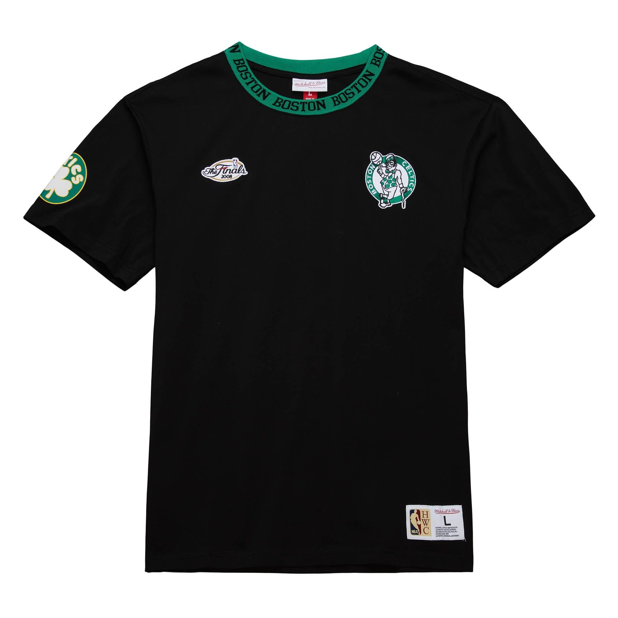 Футболка Mitchell & Ness Jacquard Ringer SS Vintage Logo Boston Celtics T-Shirt