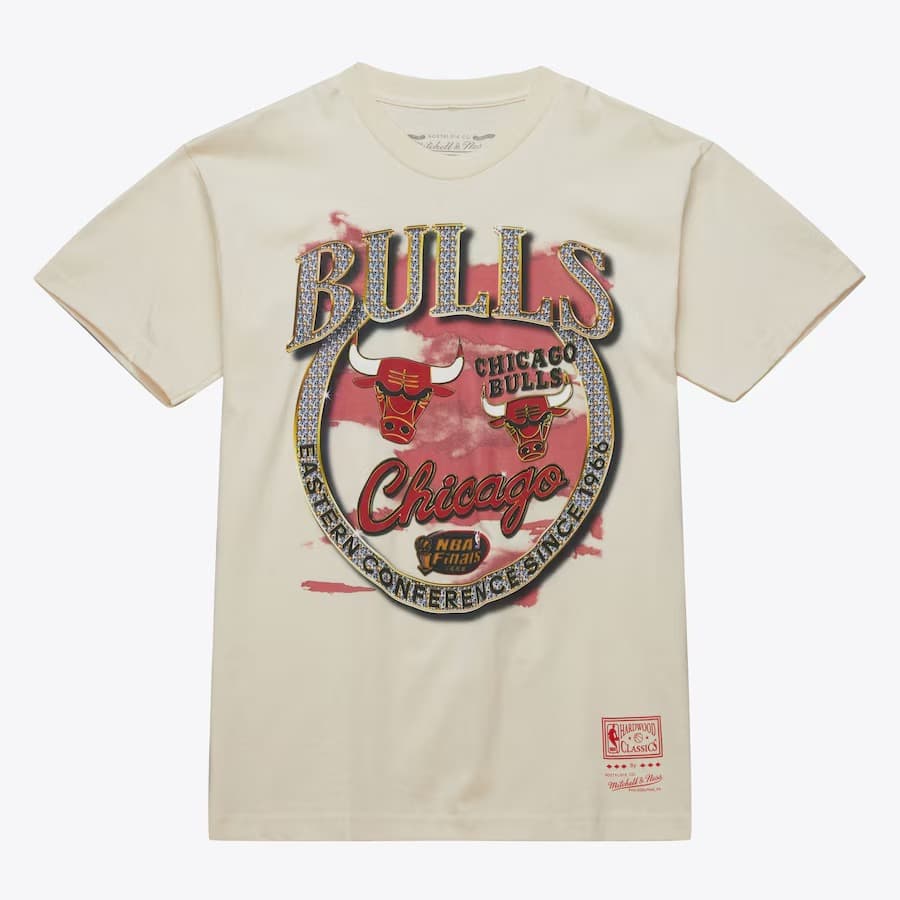 Футболка Mitchell & Ness Natural Chicago Bulls Hardwood Classics Crown Jewels T-Shirt