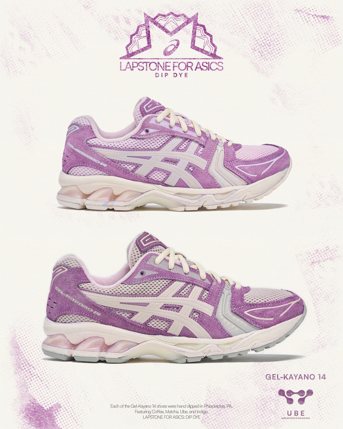 Кроссовки Lapstone and Hammer x Asics Gel Kayano 14 Dip Dye Pack - Ube