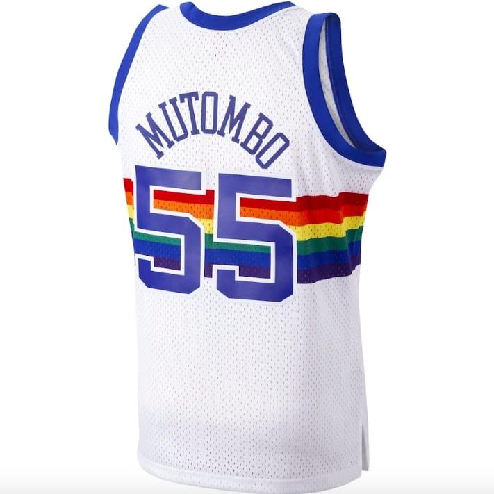 Баскетбольная джерси 1991-92 Denver Nuggets #55 Dikembe Mutombo Mitchell & Ness White Jersey