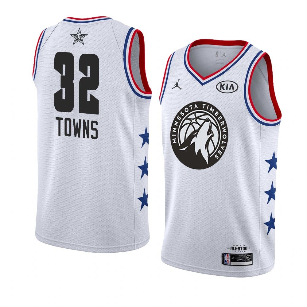 Баскетбольная джерси 2019 NBA All-Star Timberwolves Karl-Anthony Towns #32 White Swingman Jersey