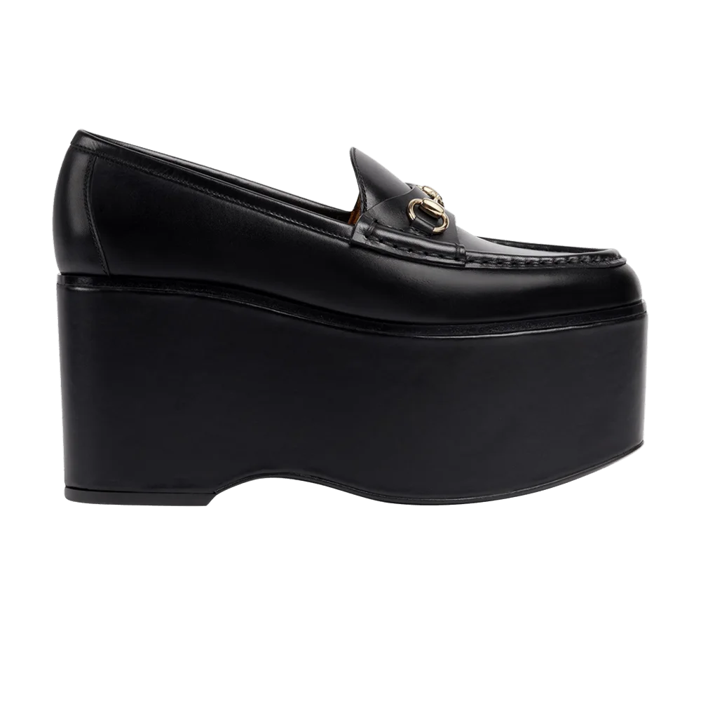 Кроссовки Gucci Wmns Horsebit Platform Loafer 'Black'