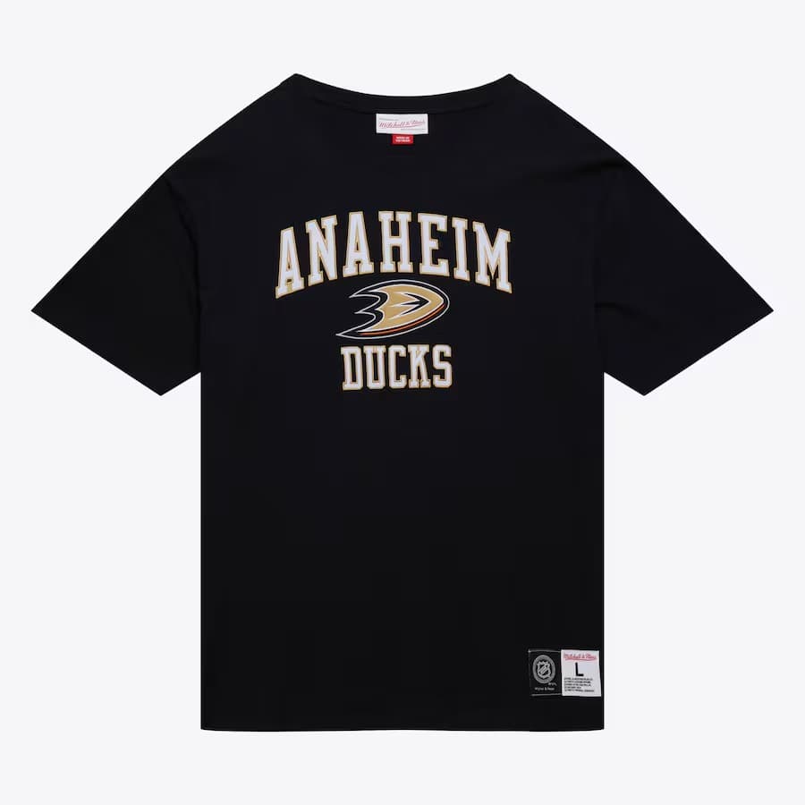 Футболка Mitchell & Ness Black Cream Anaheim Ducks Legendary Slub T-Shirt