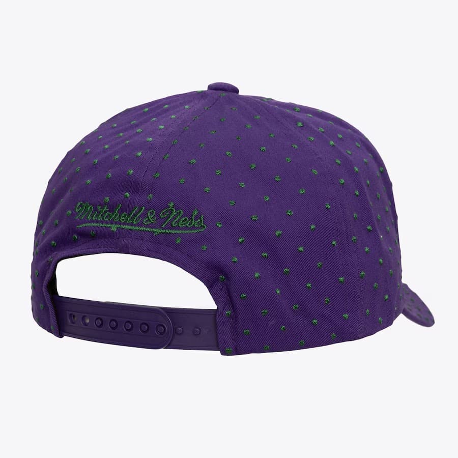 Бейсболка Mitchell & Ness Purple Milwaukee Bucks Polka Polka Pro Adjustable Hat