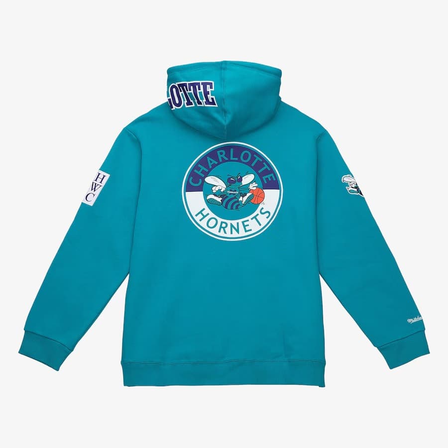 Худи Mitchell & Ness Teal Charlotte Hornets City Collection Fleece Pullover Hoodie