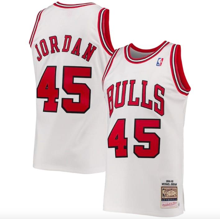 Баскетбольная джерси 1994-95 Chicago Bulls #45 Michael Jordan Mitchell & Ness Authentic White Jersey