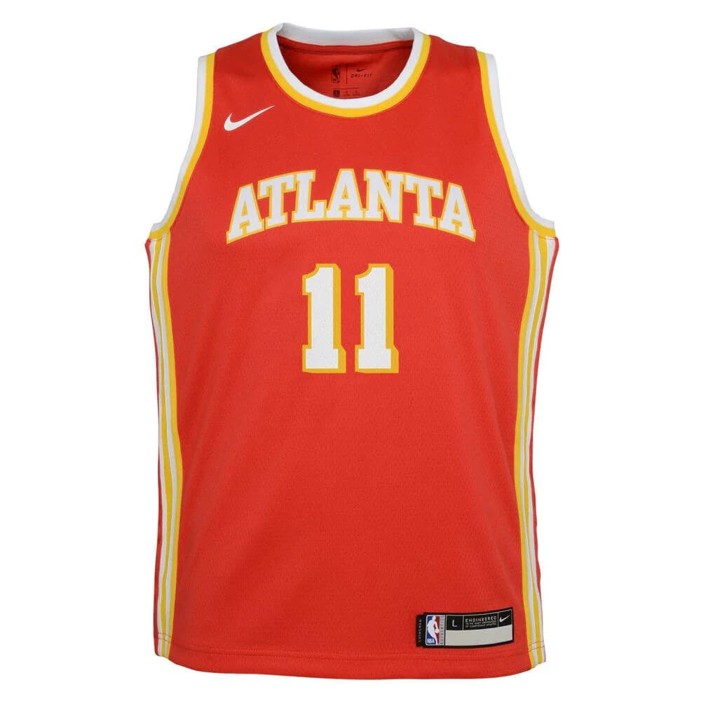 Баскетбольная джерси 2021-22 Atlanta Hawks Trae Young #11 Youth Swingman Icon Edition Red Jersey