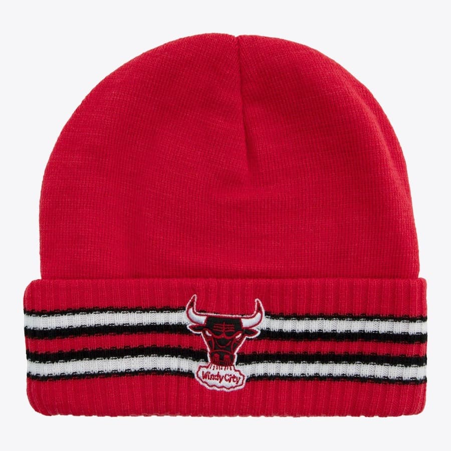Шапка Mitchell & Ness Red Chicago Bulls Windy City Cuffed Knit Hat