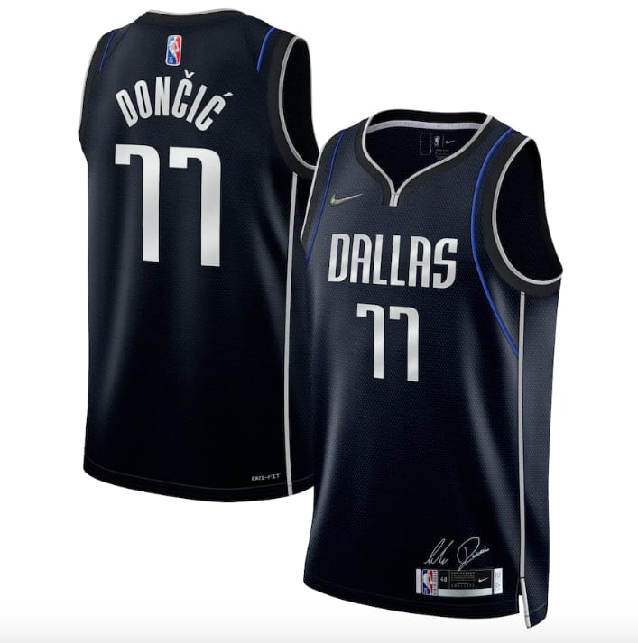 Баскетбольная джерси Dallas Mavericks #77 Luka Doncic Nike Select Series Rookie of the Year Navy Jersey