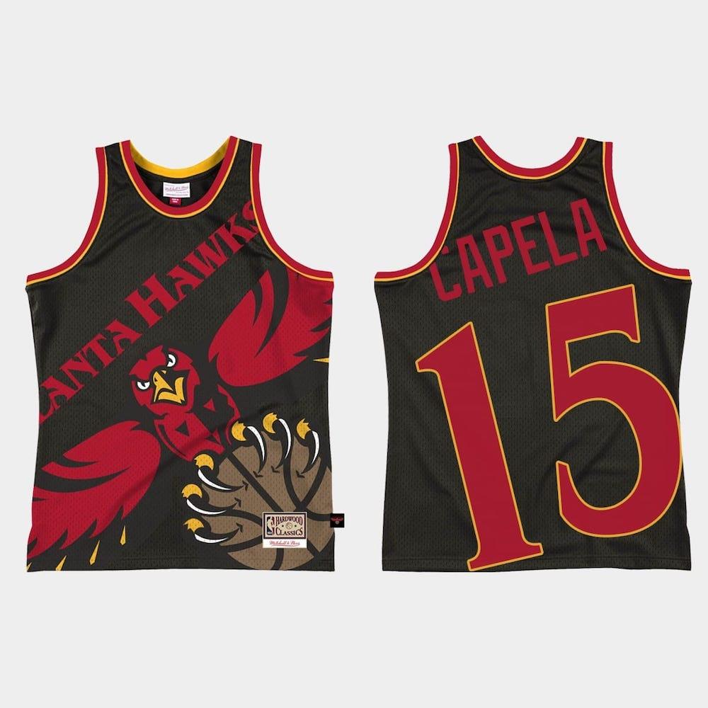 Баскетбольная джерси Atlanta Hawks #15 Clint Capela Big Face 2.0 Black Jersey